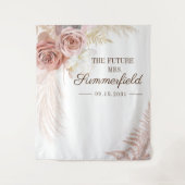 Pampas Grass Backdrop Terracotta Vrijgezellenfeest Wandkleed (Voorkant)