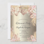 Pampas Grass Balloons Champagne Retirement Kaart (Voorkant)