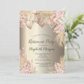 Pampas Grass Balloons Champagne Retirement Kaart (Staand voorkant)