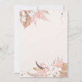 Pampas Grass Baptism Invitation Desert Boho Arch Kaart (Achterkant)