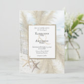 Pampas Grass  Beach Weddenschap Kaart (Staand voorkant)