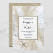 Pampas Grass  Beach Wedding Kaart (Voorkant / Achterkant)