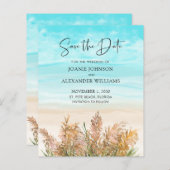 Pampas Grass Beach Wedding Save the Date (Voorkant / Achterkant)