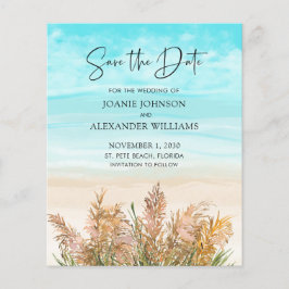 Pampas Grass Beach Wedding Save the Date