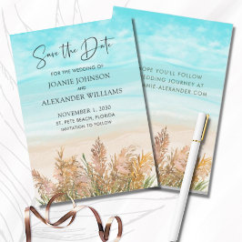 Pampas Grass Beach Wedding Save the Date Notitiekaartje