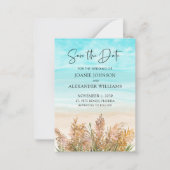 Pampas Grass Beach Wedding Save the Date Notitiekaartje (Voorkant)