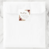 Pampas Grass Bedankt voor het huwelijk Vierkante Sticker (Tas)