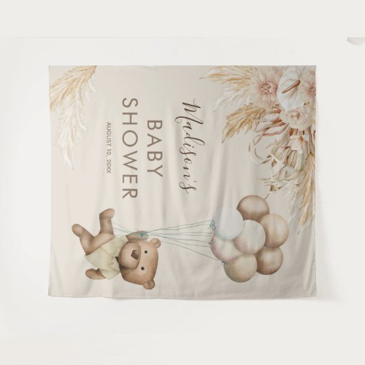 Pampas Grass Beer Baby shower Wandkleed (Voorkant (horizontaal))