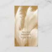 Pampas Grass Beige Sepia Photo | QR Code Visitekaartje (Voorkant)
