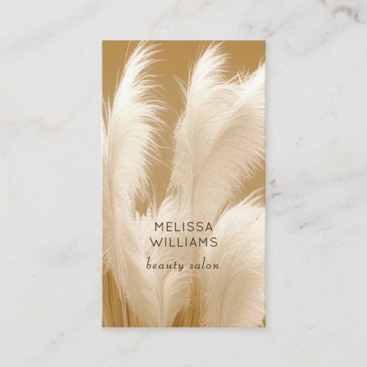 Pampas Grass Beige Sepia Photo | QR  Code Visitekaartje (Voorkant)