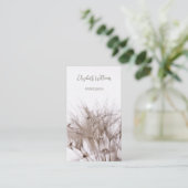 Pampas Grass Beige Sepia | QR-code Visitekaartje (Staand voorkant)