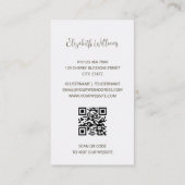 Pampas Grass Beige Sepia | QR-code Visitekaartje (Achterkant)
