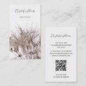 Pampas Grass Beige Sepia | QR-code Visitekaartje (Voorkant / Achterkant)