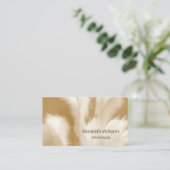 Pampas Grass Beige Sepia | QR-code Visitekaartje (Staand voorkant)