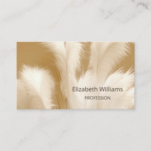 Pampas Grass Beige Sepia | QR-code Visitekaartje (Voorkant)