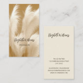 Pampas Grass Beige Sepia | QR-code Visitekaartje (Voorkant / Achterkant)