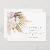 Pampas Grass, ben je mijn vriendin? Uitnodiging Briefkaart (Voorkant / Achterkant)