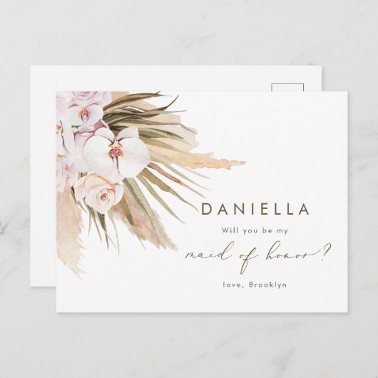 Pampas Grass, ben je mijn vriendin? Uitnodiging Briefkaart (Voorkant / Achterkant)