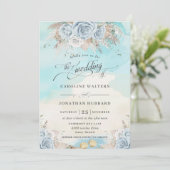 Pampas Grass Blauw Bloemen Strand Bestemming Bruil Kaart (Staand voorkant)