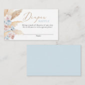 Pampas Grass blauw Luier Raffle Enclosure Kaart (Voorkant / Achterkant)