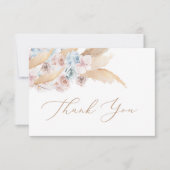 Pampas Grass blauwe woestijn dank u kaart Notitiekaartje (Voorkant)