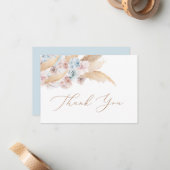 Pampas Grass blauwe woestijn dank u kaart Notitiekaartje (Voorkant / Achterkant in situ)