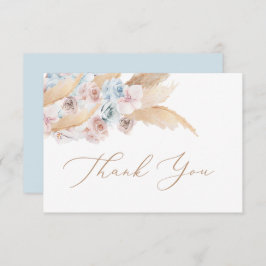 Pampas Grass blauwe woestijn dank u kaart Notitiekaartje