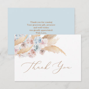 Pampas Grass blauwe woestijn dank u kaart Notitiekaartje