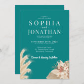 Pampas Grass Blauwgroen Groen Blauw Weddenschap Mo Kaart (Voorkant / Achterkant)