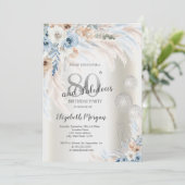 Pampas Grass Bloemen Ballonnen 80e Verjaardagsfees Kaart (Staand voorkant)