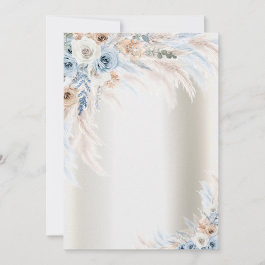 Pampas Grass Bloemen Ballonnen 80e Verjaardagsfees Kaart (Achterkant)