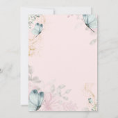 Pampas Grass Bloemen Blauwe Vlinders Quinceañera Kaart (Achterkant)