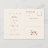 Pampas Grass Bloemen Brunt Sinaasappel Save The Da Aankondigingskaart (Achterkant)