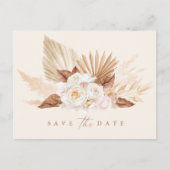 Pampas Grass Bloemen Brunt Sinaasappel Save The Da Aankondigingskaart (Voorkant)