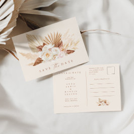 Pampas Grass Bloemen Brunt Sinaasappel Save The Da Aankondigingskaart