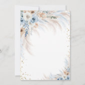 Pampas Grass Bloemen Jurk Diamanten Quinceañera Kaart (Achterkant)