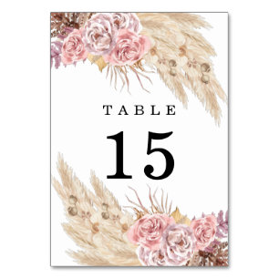 Pampas Grass Bloemen Paarse Bruiloft Kaart