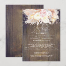Pampas Grass Bloemen Rustiek Hout Bruiloft Details