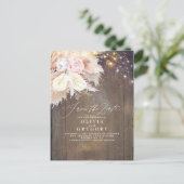 Pampas Grass Bloemen Rustiek Hout Save The Date Aankondigingskaart (Staand voorkant)