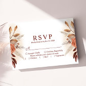 Pampas Grass Bloemen Terracotta Bruiloft RSVP Kaar Kaartje