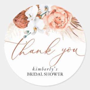 Pampas Grass Bloemen Terracotta Elk Evenement Dank Ronde Sticker