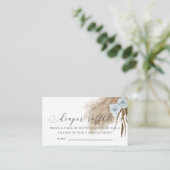 Pampas Grass Blue Baby shower Luier Raffle Ticket Informatiekaartje (Staand voorkant)