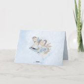 Pampas Grass Blue Floral Rocking Horse Baby shower Bedankkaart (Achterkant)