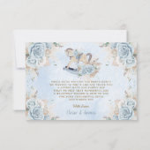 Pampas Grass Blue Floral Rocking Horse Baby shower Bedankkaart (Achterkant)