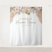 Pampas Grass & Blush Bloemen Vrijgezellenfeest Ach Wandkleed (Voorkant)