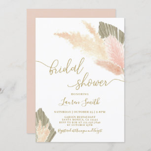 Pampas Grass blush Bridal Shower Kaart