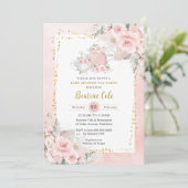 Pampas Grass Blush Floral Tea Party Baby shower Kaart (Staand voorkant)