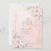 Pampas Grass Blush Floral Tea Party Baby shower Kaart (Achterkant)