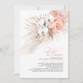 Pampas Grass Blush Pink Baby in Bloom Baby shower Kaart (Voorkant)