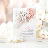 Pampas Grass Blush Pink Baby in Bloom Baby shower Kaart